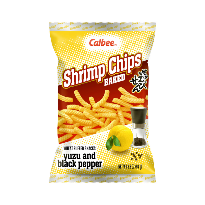 Calbee Crispy Shrimp Chips Yuzu & Black Pepper Flavor, 93g