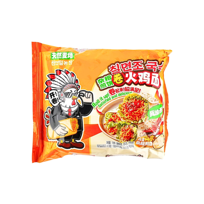 TianRan Crepe Buldak Ramen Burrito Hot & Spicy Flavor Noodles, 130g