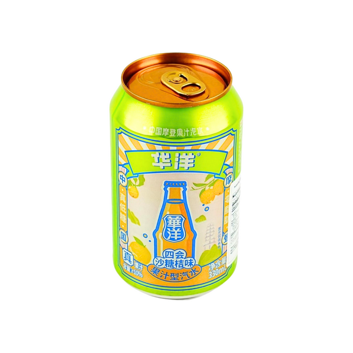 HuaYang Sihui Sugar Orange Flavored Soda Low Sugar & Low Calories, 330ml