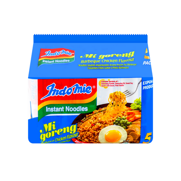 Indomie Mi Goreng Instant Stir-Fried Noodles, BBQ Chicken Flavor, 5-pack 14.99oz