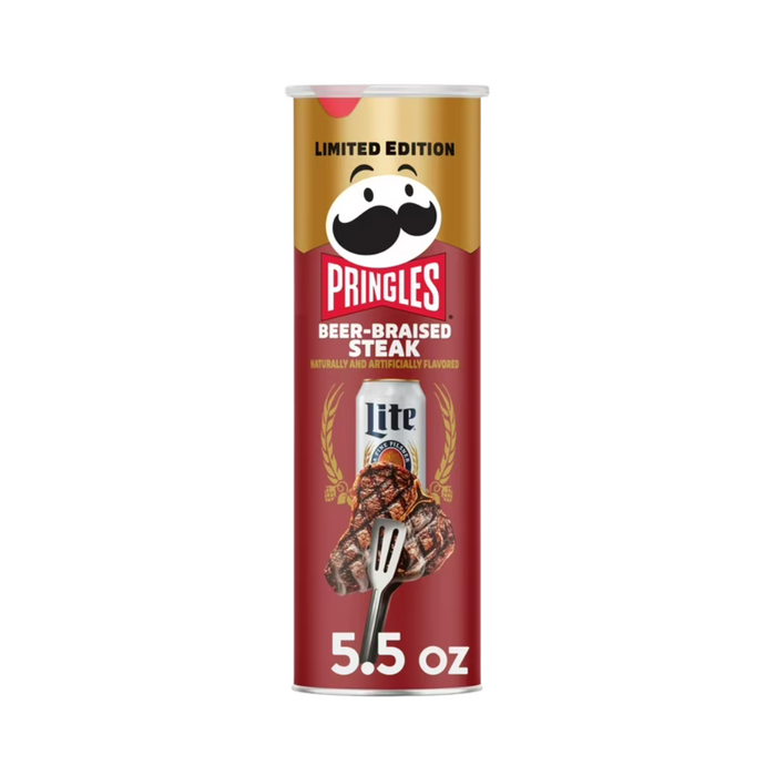 Pringles Miller Lite Beer-Braised Steak Flavor Chips, 5.5oz