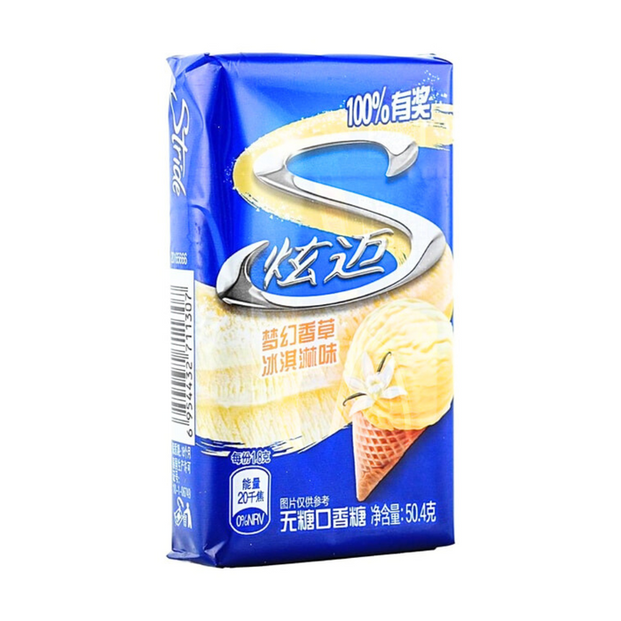 Stride Sugar-Free Chewing Gum Vanilla Ice Cream Flavor, 50g