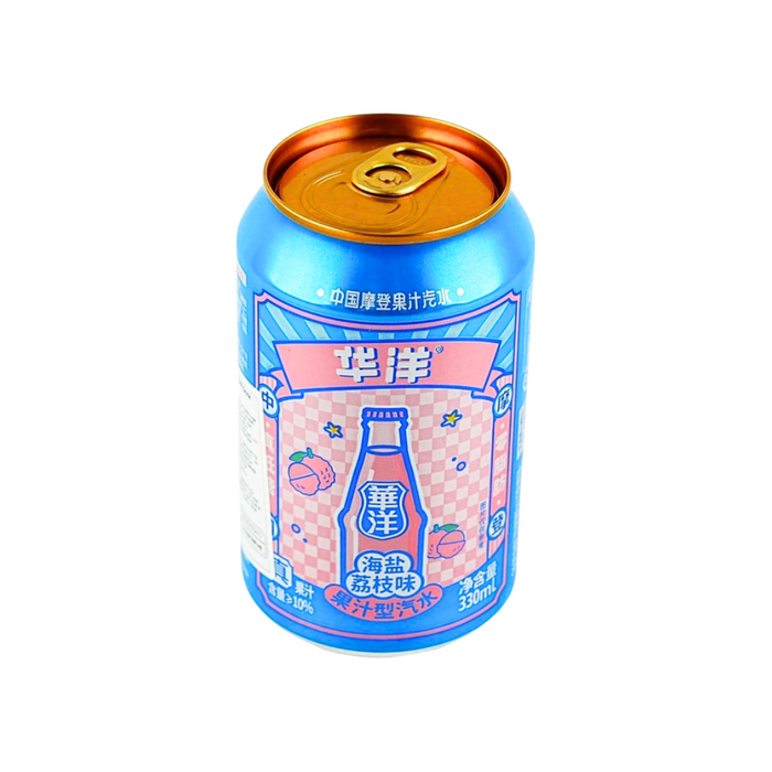 HuaYang Sea Salt Lychee Flavored Soda Low Sugar & Low Calories, 330ml