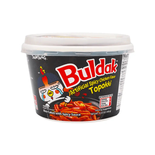 Buldak Hot Chicken Flavor Topokki - Spicy Fried Rice Cakes, Big Bowl, 185g SamYang