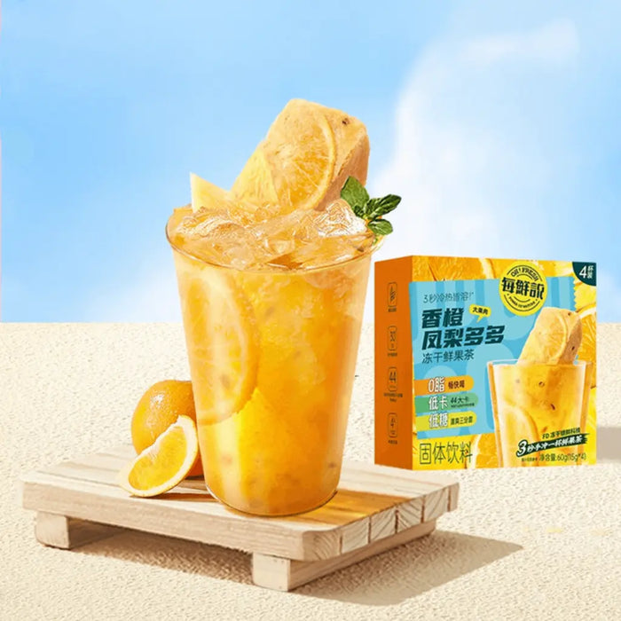 Freeze-Dried Fresh Fruit Tea, Orange Pineapple, 60g (14gx4)
