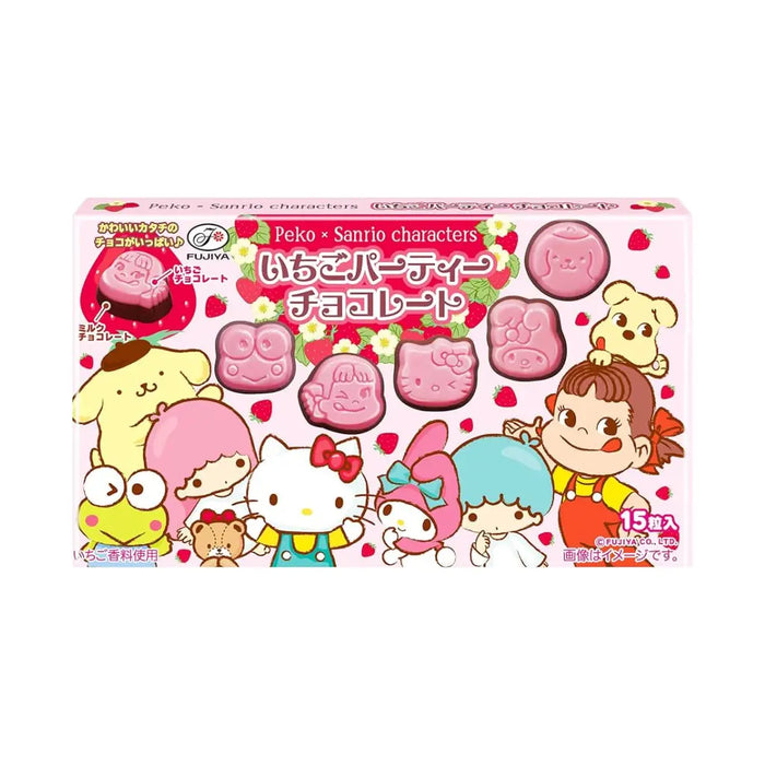 Fujiya Strawberry Chocolate Sanrio Party Characters, 40g Fujiya