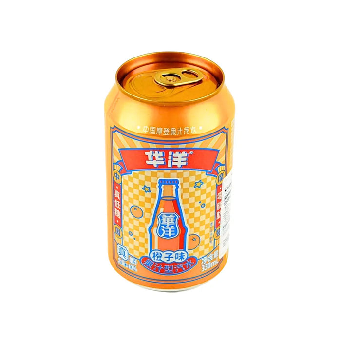 HuaYang Oranged Flavored Soda Low Sugar & Low Calories, 330ml HuaYang