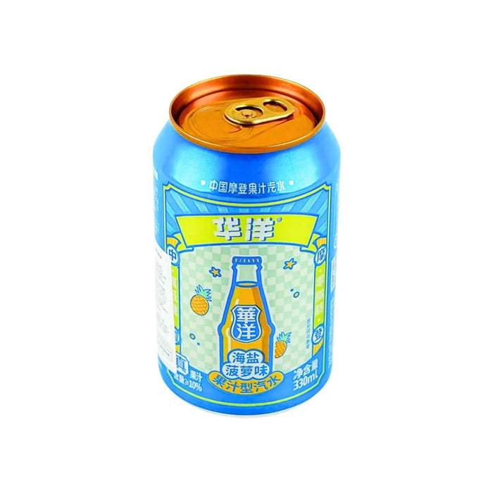 HuaYang Sea Salt Pineapple Flavored Soda Low Sugar & Low Calories, 330ml