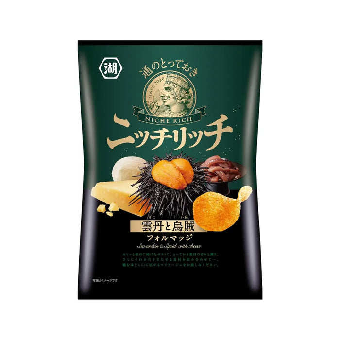 Koikeya Rich Sea Urchin & Squid With Cheese Flavor Potato Chips, 77g Koikeya