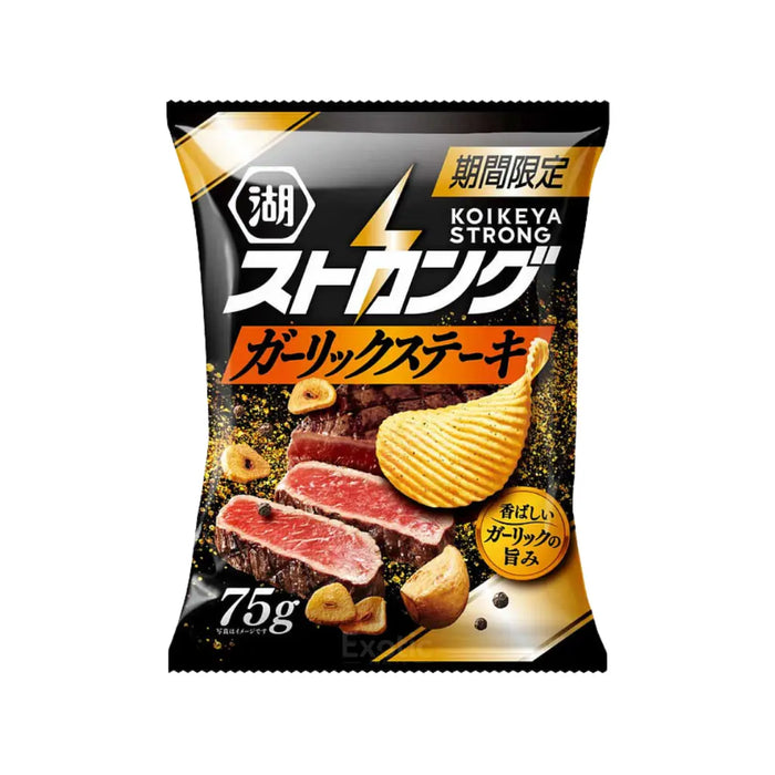 Koikeya Strong Garlic Steak Flavor Potato Chips, 75g