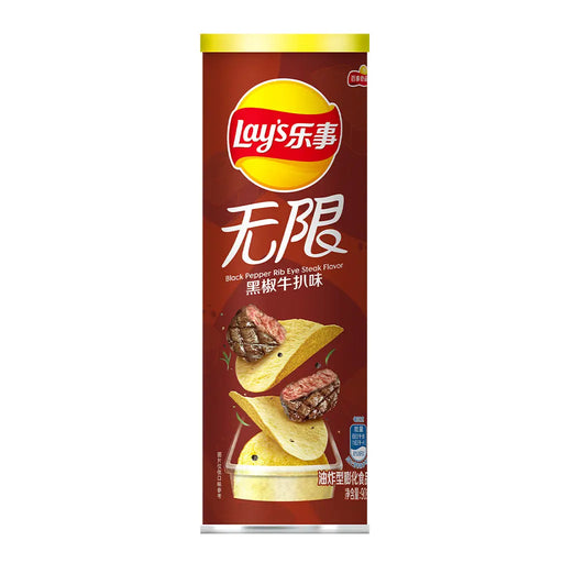 Lays Stax Black Pepper Rib Eye Steak Potato Chips - 104g