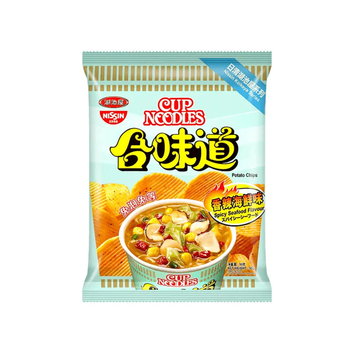 Nissin Cup Noodle Spicy Seafood Flavor Potato Chips, 50g Nissin