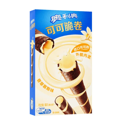 Oreo Cocoa Crispy Wafer Rolls Vanilla Mousse Flavor, 50g Oreo