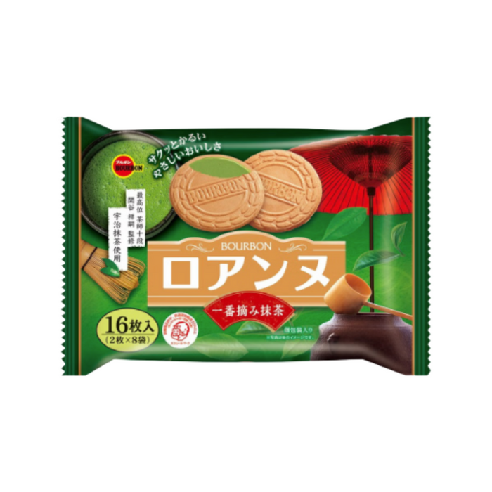 Bourbon Roanne Matcha Flavor Biscuits Sandwiches, 16pc