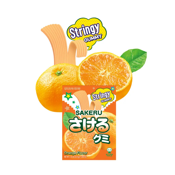UHA Stringy Gummy Orange Flavor, 33g