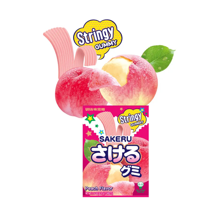 UHA Stringy Gummy Peach Flavor, 33g UHA