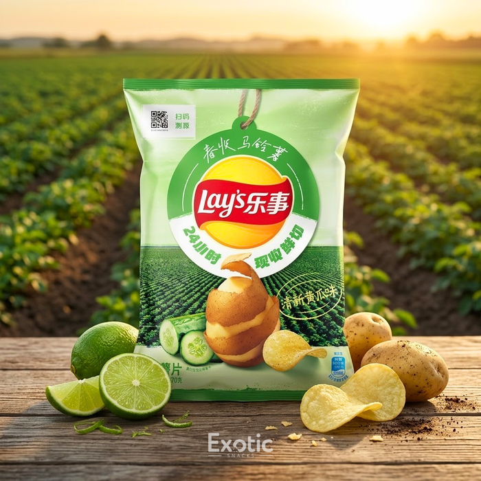 Lay's Spring Harvest Cucumber Flavor Potato Chips, 70g