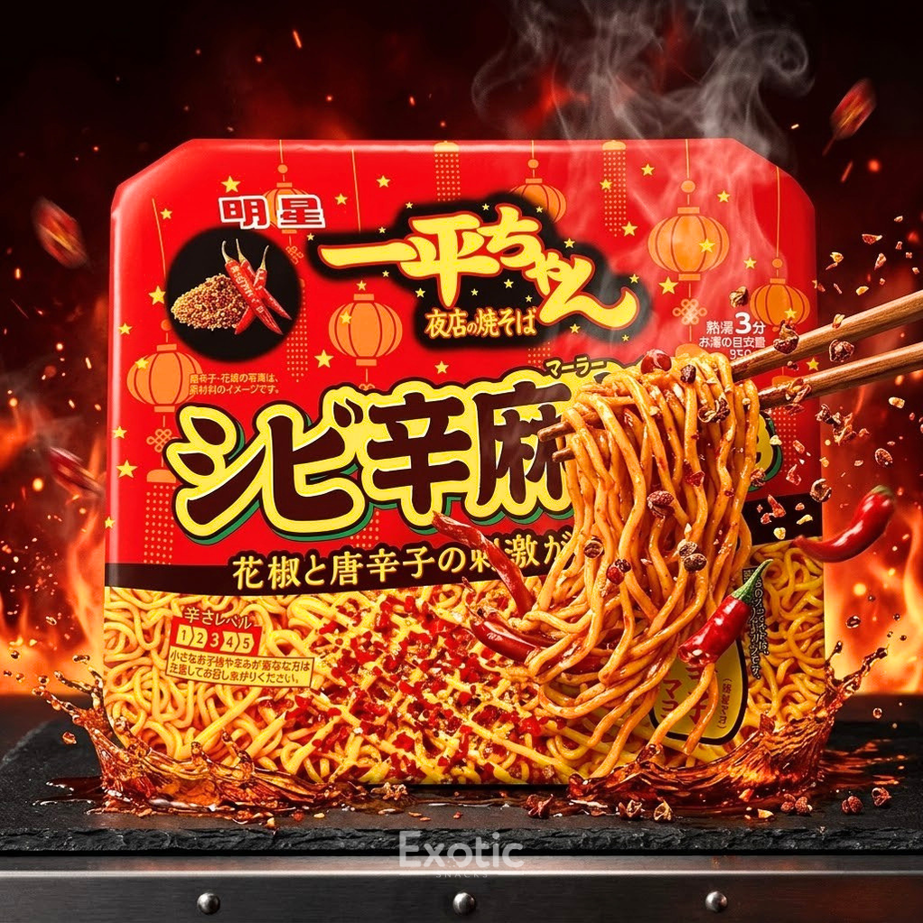 Mala Raspberry Flavor Myojo Ippeichan Yakisoba, Spicy Mala Flavor, 114g — Exotic Snacks Company