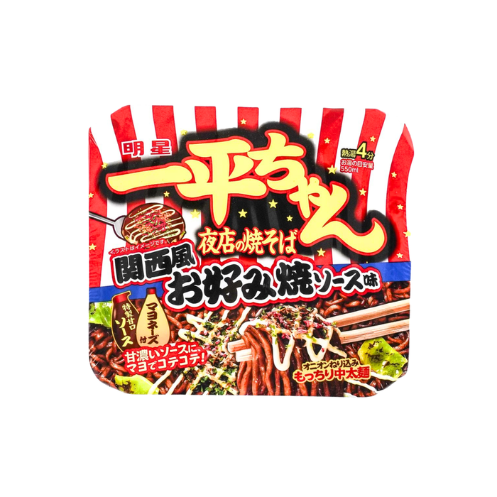 Myojo Ippei-Chan Yakisoba, Kansai Style Okonomiyaki Sauce Flavor, 122g