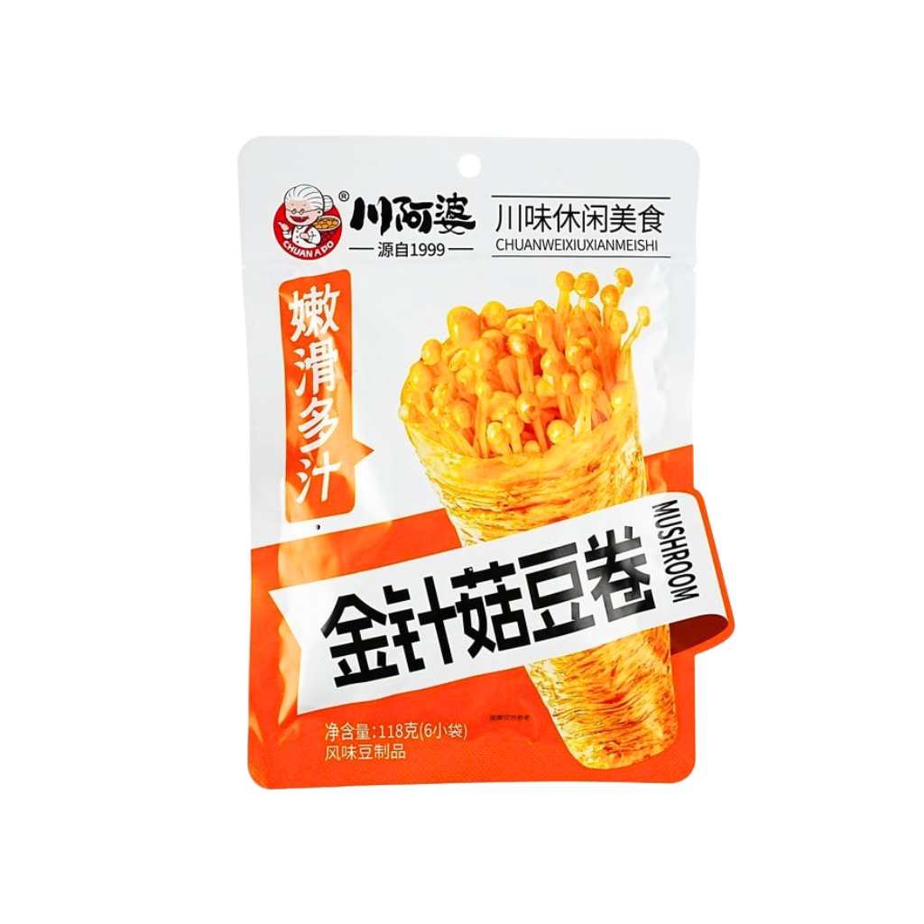 Chuan's Delicious Food Enoki Mushroom Tofu Roll, 118g — Exotic
