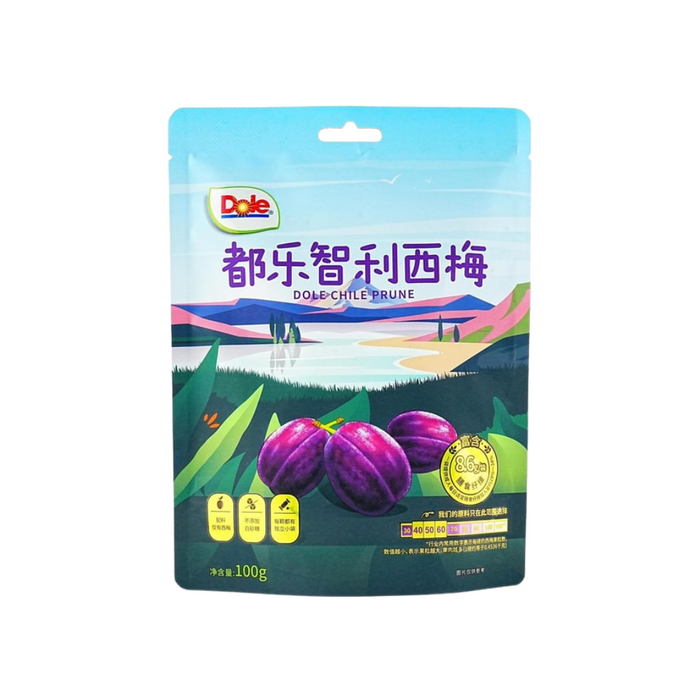 Dole Chilean Dried Plums Chile Prune Fruit Snack, 100g