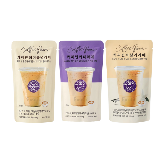 Coffee Bean Korean Pouch Drinks Coffee Flavors - 190ml