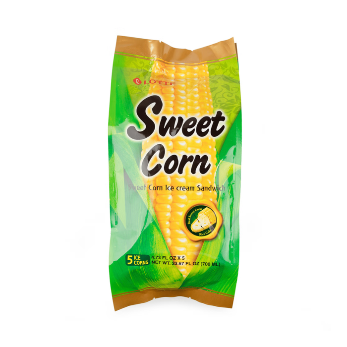 Lotte Sweet Corn Ice Cream Sandwich Real Corn Filling, 5pc