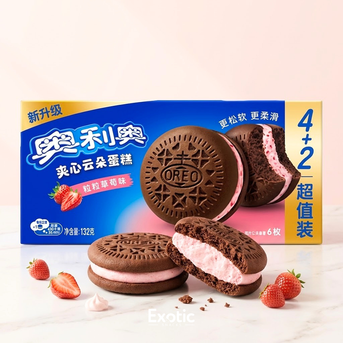 Oreo Cakesters Cloud Cake Strawberry Flavor, 132g