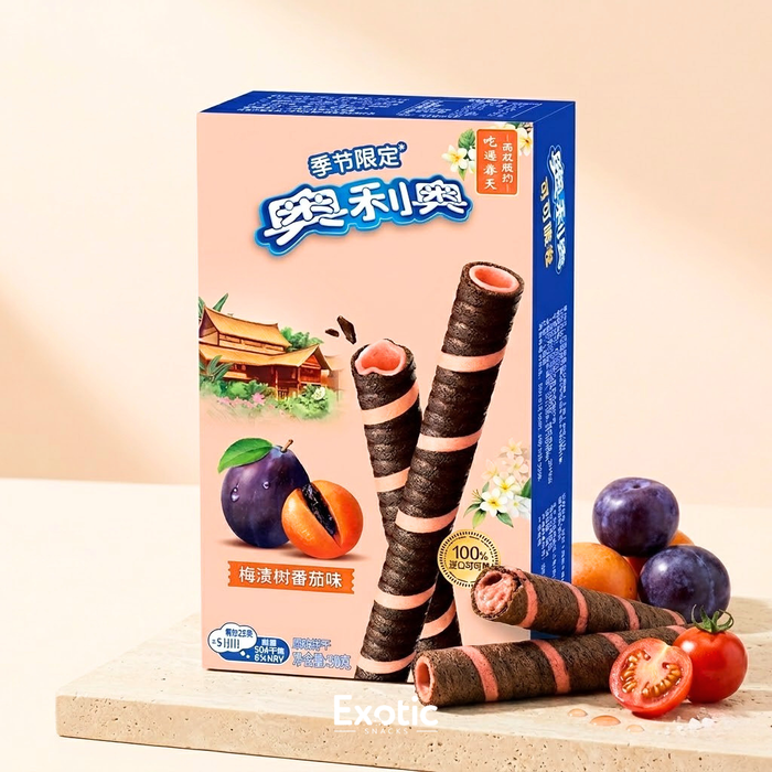 Oreo Crispy Wafer Rolls Green Plum Cherry Tomatoes Flavor, 50g