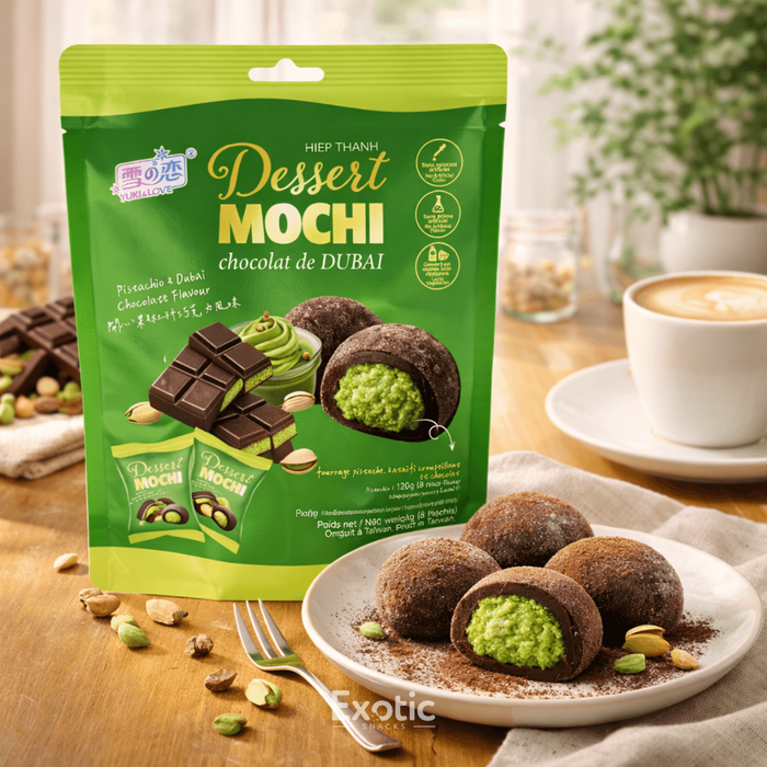 Mochi Dessert Pistachio Dubai Chocolate Flavor, 120g