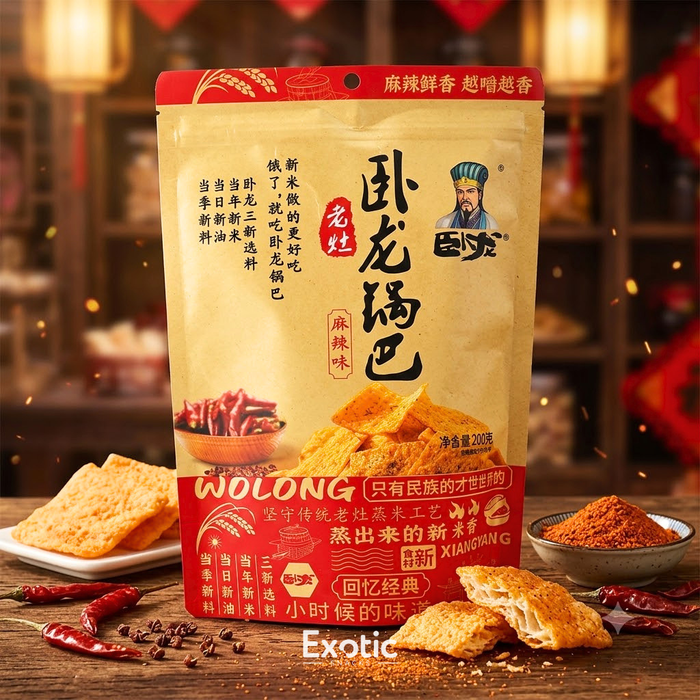 Wolong Rice Crust Spicy Flavor, 200g