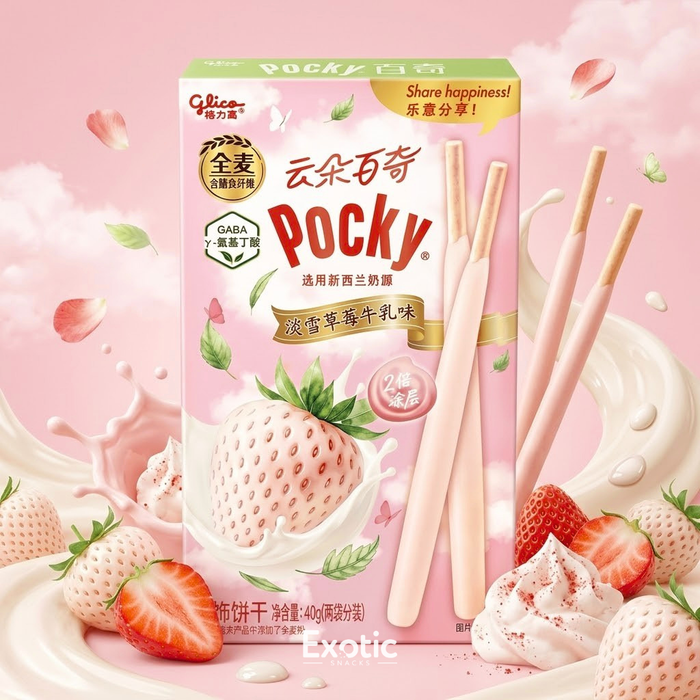 Glico Pocky Strawberry Milk Cream Biscuit Sticks, 40g
