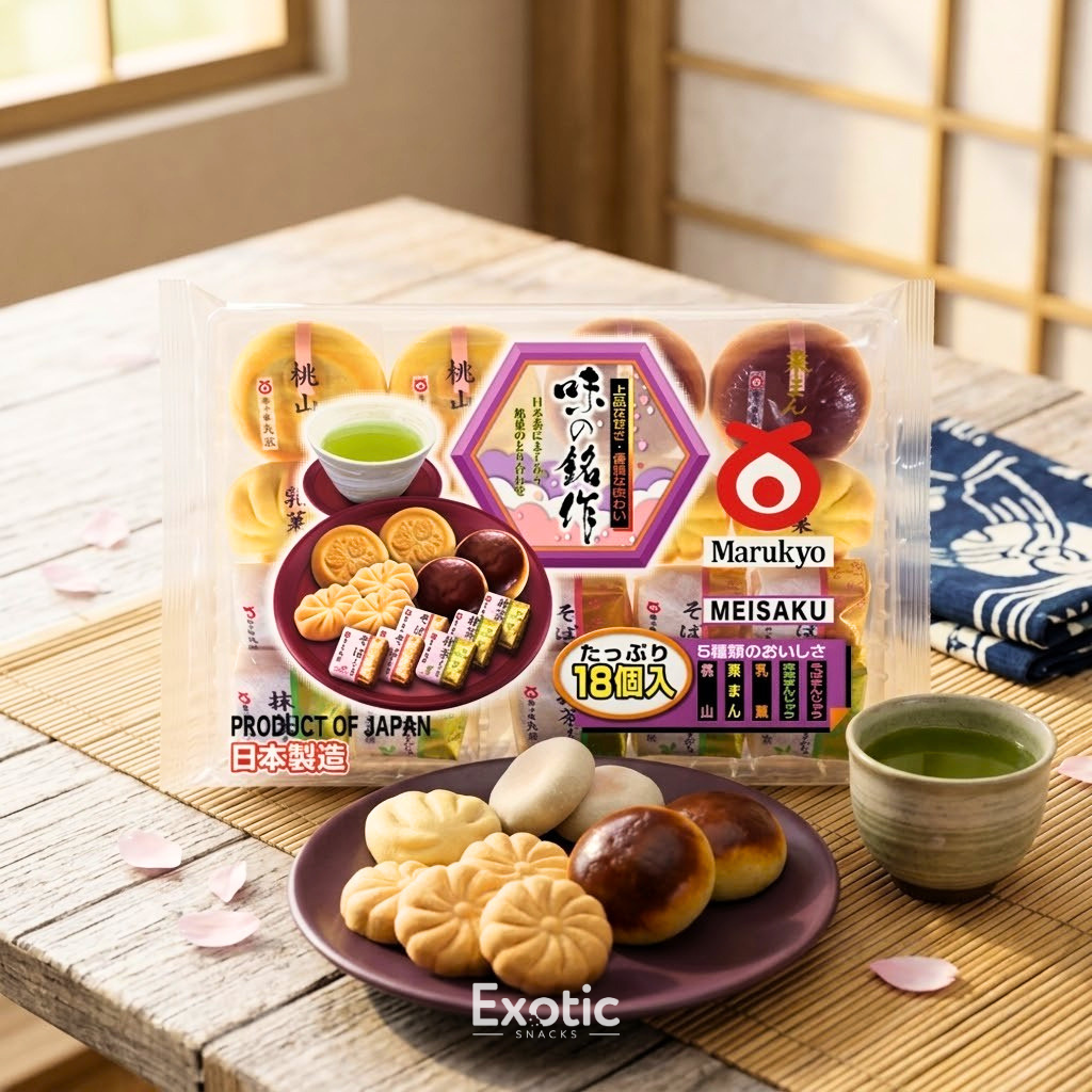 Marukyo Assorted Traditional Japanese Cakes, 18 Pc Assortment