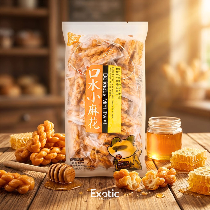 AI LE ZI Fried Mini Dough Twists Honey Flavor, 500g
