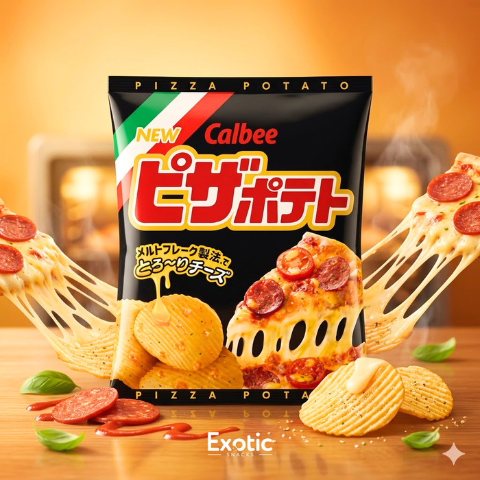 Calbee Melty Cheese Pizza Potato Chips, 72g