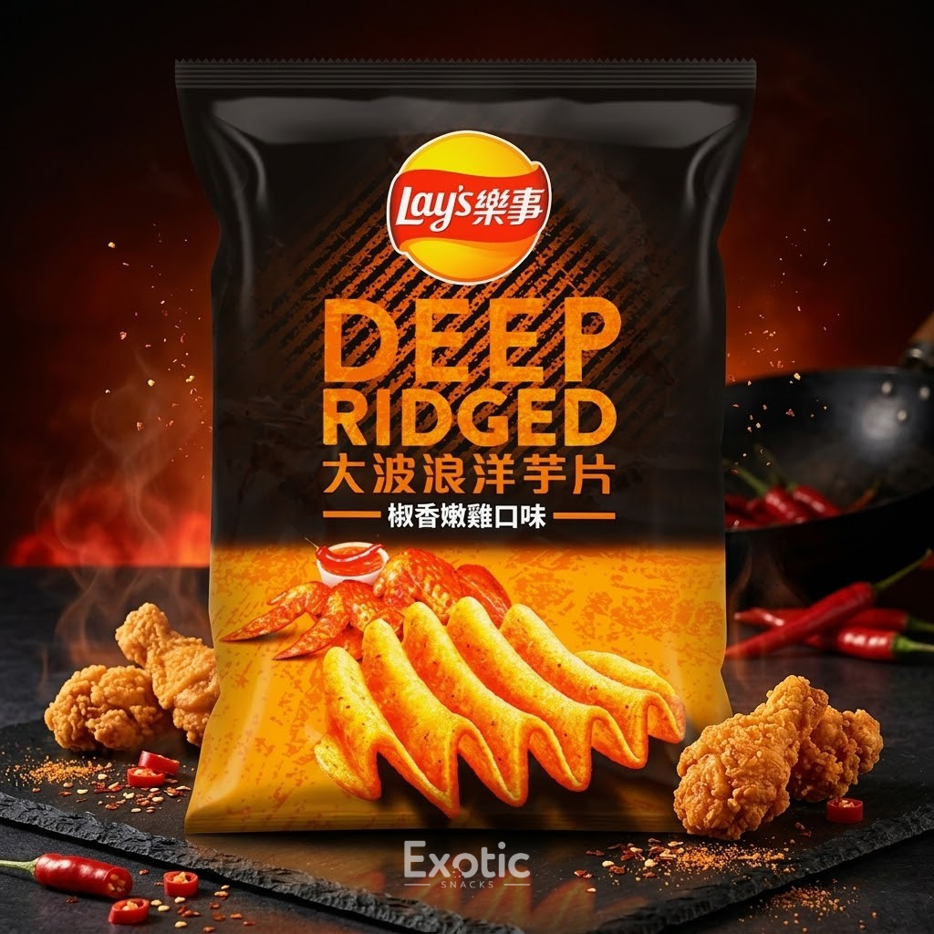 Lay's Deep Ridged Chili Tender Chicken Flavored Potato Chips, 34g