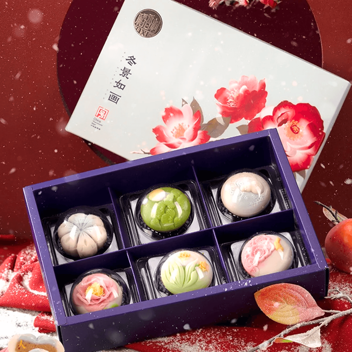 Dao Xiang Cun Winter Scenery Mooncake Mid Autumn Gift Box, 6pc 10.06oz