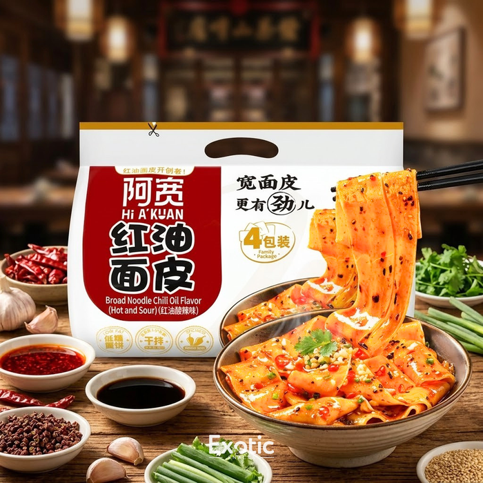 Baijia Akuan Blanket Noodles Hot & Sour Chili Oil Flavor, 15.52oz