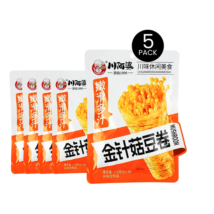 Chuan's Delicious Food Enoki Mushroom Tofu Roll, 118g