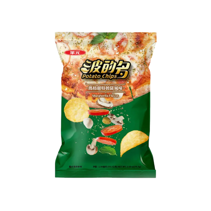 Hua Yuan Margherita Pizza Flavor Potato Chips, 60g