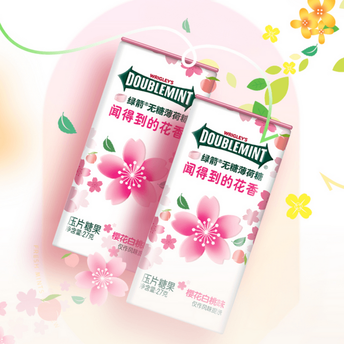 Doublemint Sugar-Free Floral Mint Candy Cherry Blossom & White Peach Flavor, 27g