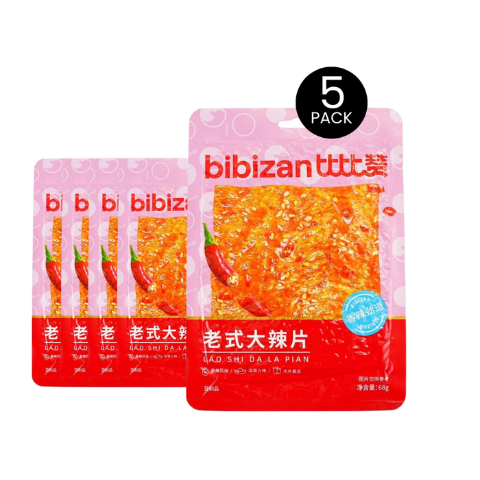 Bibizan Old-Fashioned Spicy Slices Latiao, 68g