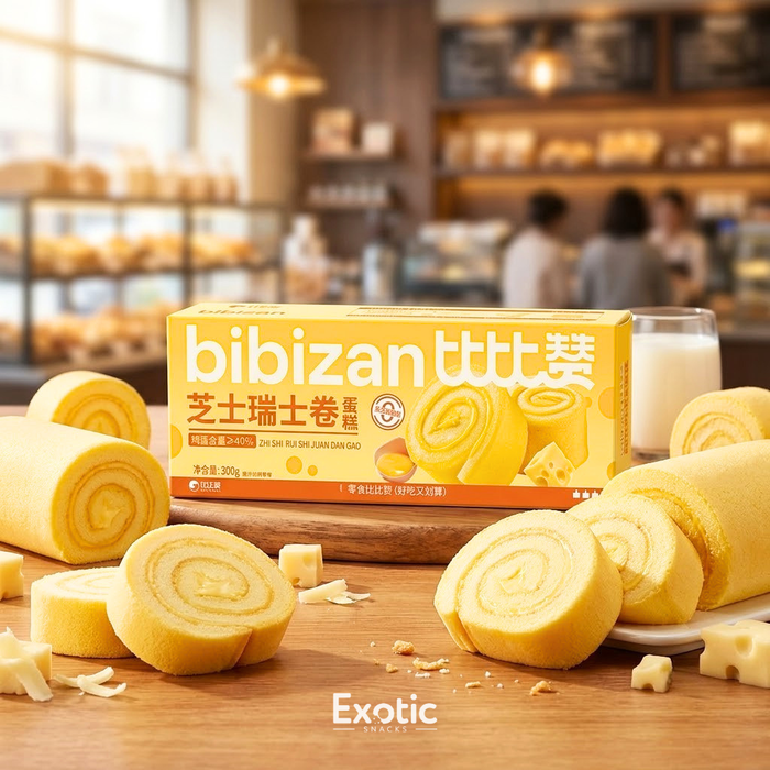 BiBiZan Cake Roll Cheese Swiss Flavor, 300g