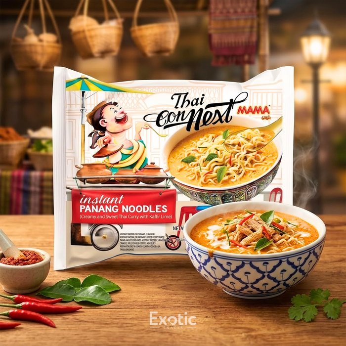 Mama Thai Connect Instant Panang Noodles Creamy and Sweet Thai Curry with Kaffir Lime, 85g