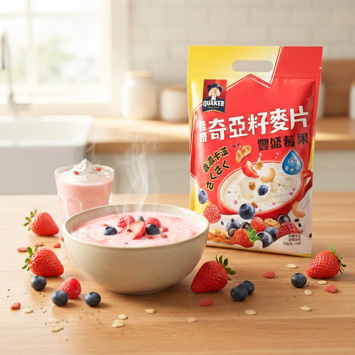 Quaker Chia Seed Cereal Oatmeal, Strawberry Latte Flavor, 280g