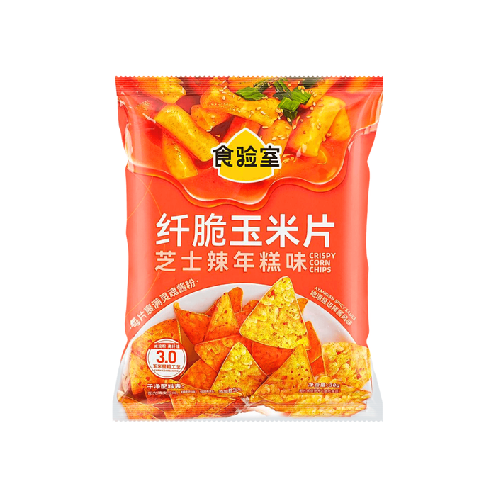 Food Laboratory Cheese Spicy Tteokbokki Flavor Corn Chips, 30g