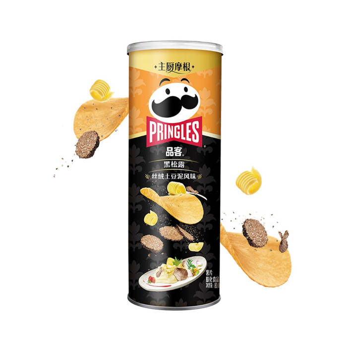 Chips de pommes de terre saveur premium Pringles à la truffe noire et purée de pommes de terre veloutée, 80g