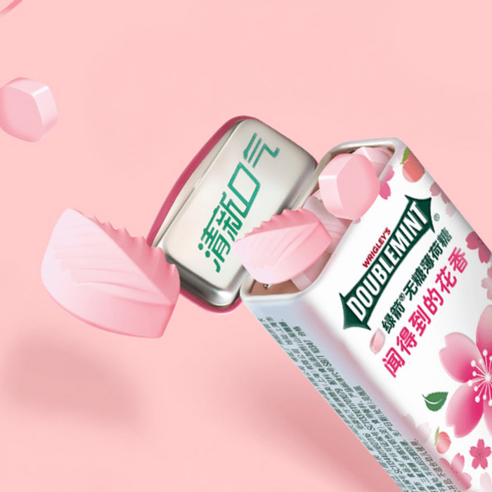 Doublemint Sugar-Free Floral Mint Candy Cherry Blossom & White Peach Flavor, 27g