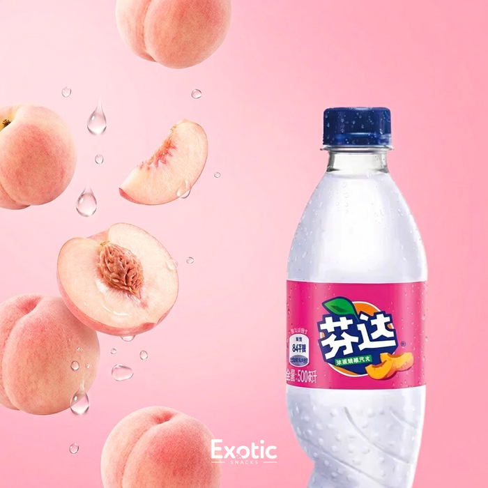 Fanta White Peach Flavored Soda, 500ml - China