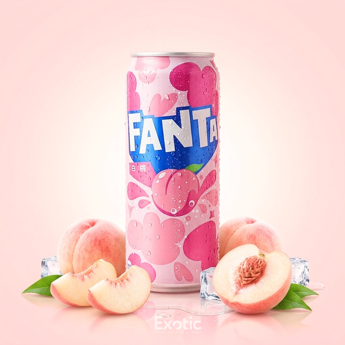Fanta White Peach Flavor Soda Can, 500ml (Japan)